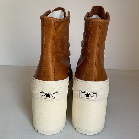 Converse Brown Leather Lugged Heel Chuck Taylor Platform – Women’s 7 NWT - Picture 6 of 12